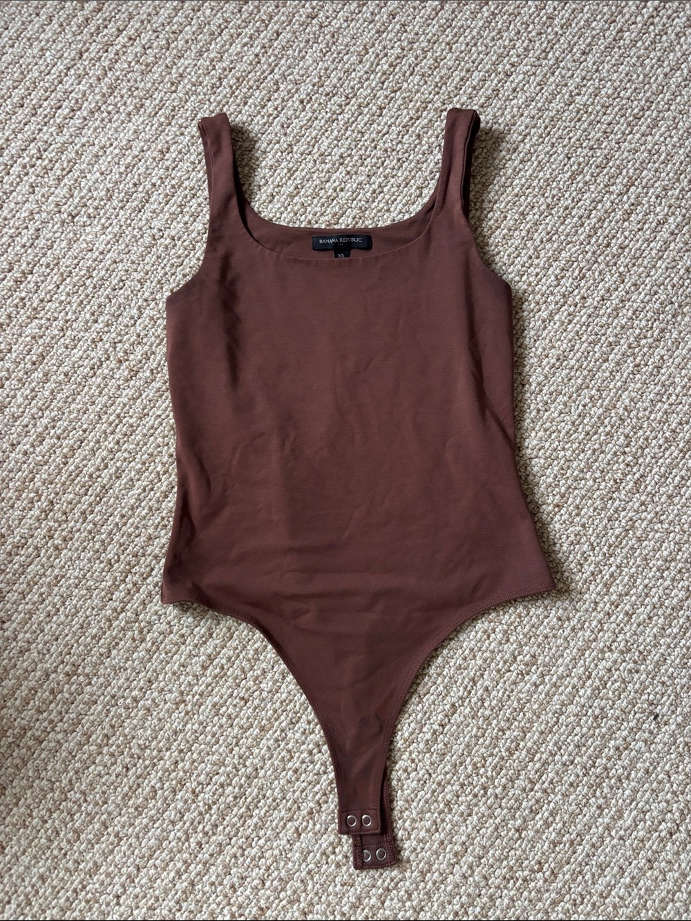 Banana Republic Chocolate Brown Ribbed Scoop-Neck Bodysuit